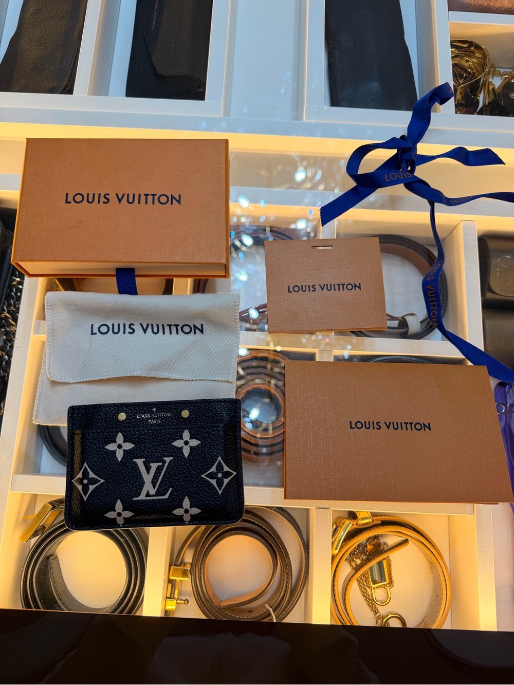 Louis Vuitton Black & White Monogram Card Holder